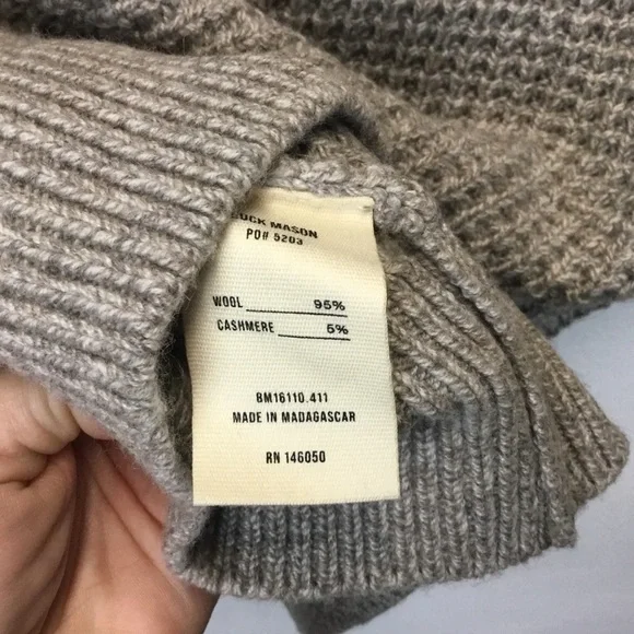 Buck Mason Men's Herdsman Turtleneck Sweater Merino Wool Waffle Knit Size XS - Picture 7 of 8